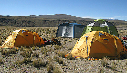 trek and camping in the andes of Peru