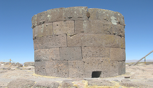 View of Sillustani funeral tower