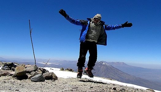 Jumping On The top Of Chachani