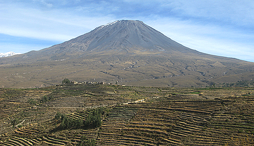 Agriculture terraces around volcan Misti